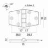 Die cast hinge mm.95 x 55