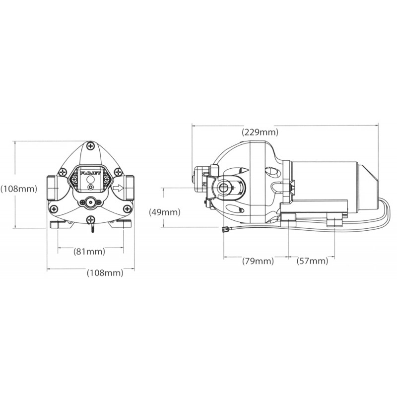 Self Priming Pump Flojet Triplex Valves Flow Lt Min Out Mm Supply Volt