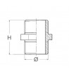 Brass nipless m-m from 1'1/2 to 1'1/4