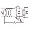 Through hull with hose connection  mm.10