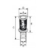 White through hull with hose connector  mm.22,67