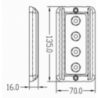 Plafoniera in alluminio a 4 led